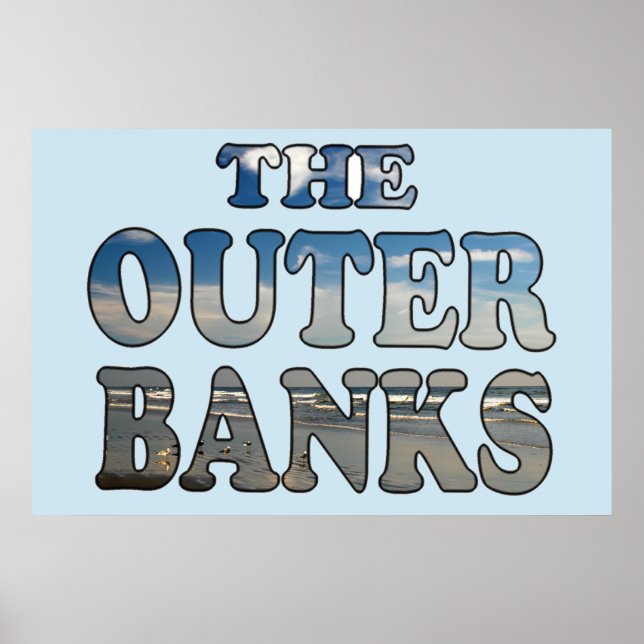 Affiche Texte de plage des banques extérieures (Devant)