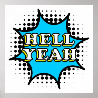 Affiche Texte de style comique Hell Ouais