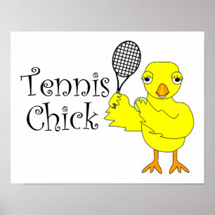 Affiche Texte de tennis Chick