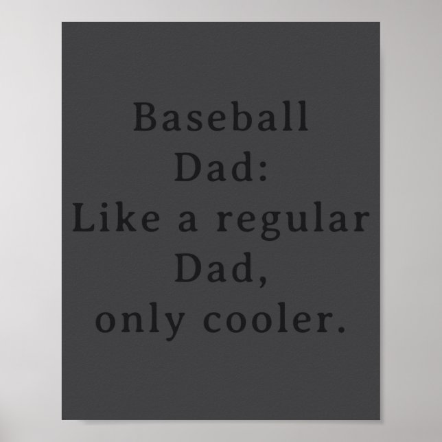 Affiche Texte Drôle Papa Baseball  (Devant)