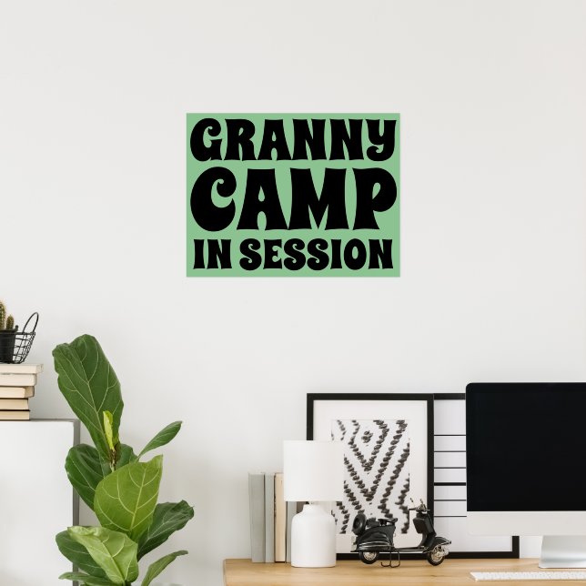 Affiche Texte du camp de Granny (Bureau à domicile)
