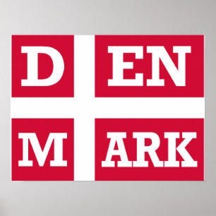 Affiche Texte du drapeau du Danemark