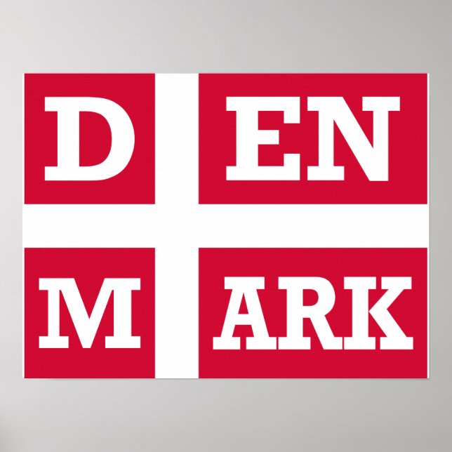 Affiche Texte du drapeau du Danemark (Devant)