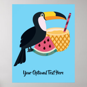 Affiche Texte et couleur personnalisés Toucan