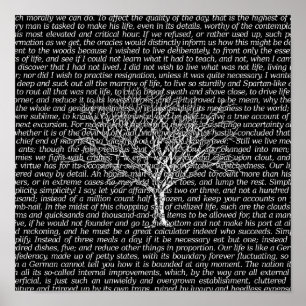 Affiche Texte littéraire noir de Walden Woods Imprimer l'a
