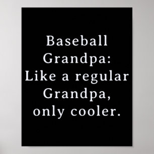 Affiche Texte mignon drôle Papy Baseball