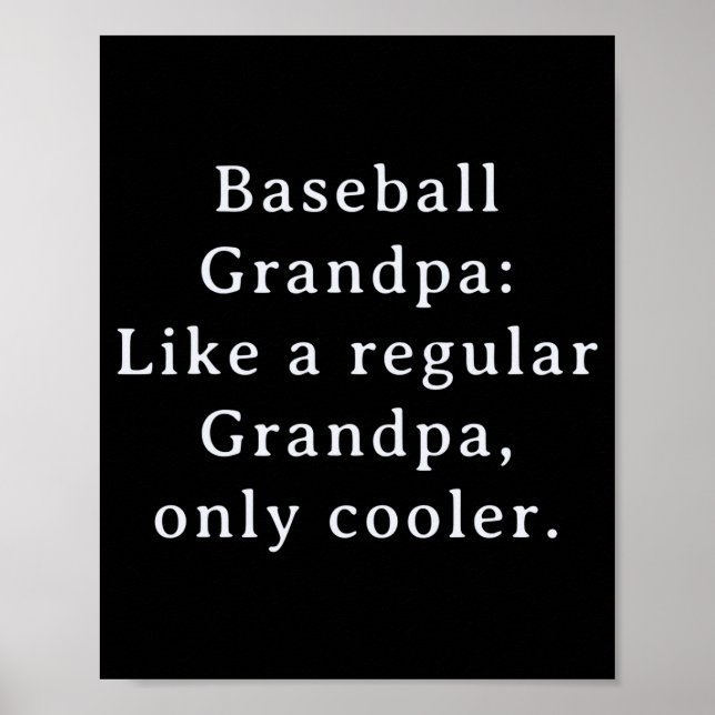 Affiche Texte mignon drôle Papy Baseball (Devant)