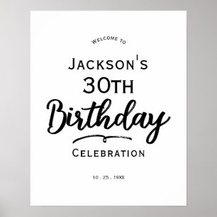 Affiche Texte minimal 30e anniversaire Panneau de mousse