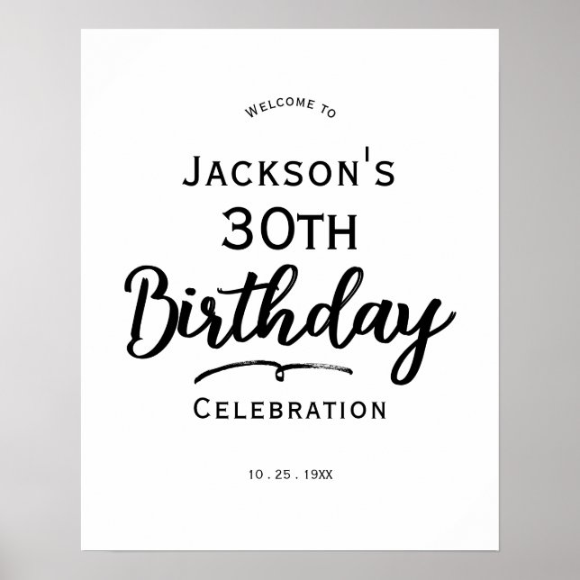 Affiche Texte minimal 30e anniversaire  Panneau de mousse (Devant)