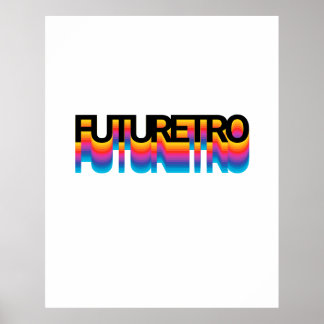 Affiche Texte moderne rétro des années 80 avec effet d'omb