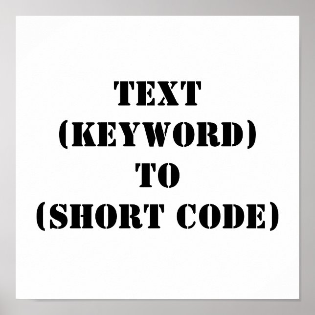 AFFICHE TEXTE (MOT-CLÉ) À (CODE COURT) (Devant)