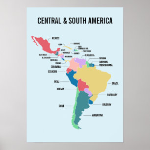 Affiche Texte personnalisé Amérique centrale et du Sud