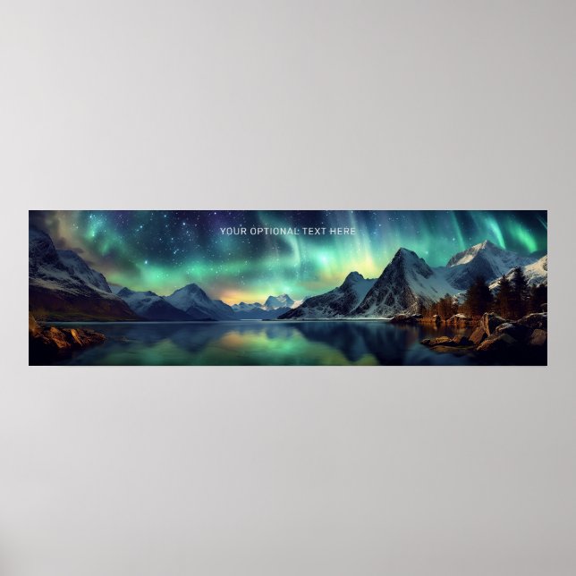 Affiche Texte personnalisé Aurora Borealis (Devant)