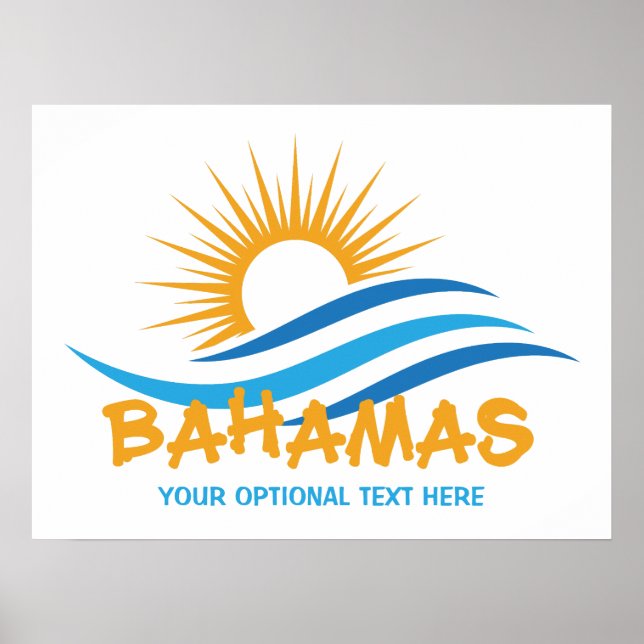 Affiche Texte personnalisé Bahamas (Devant)