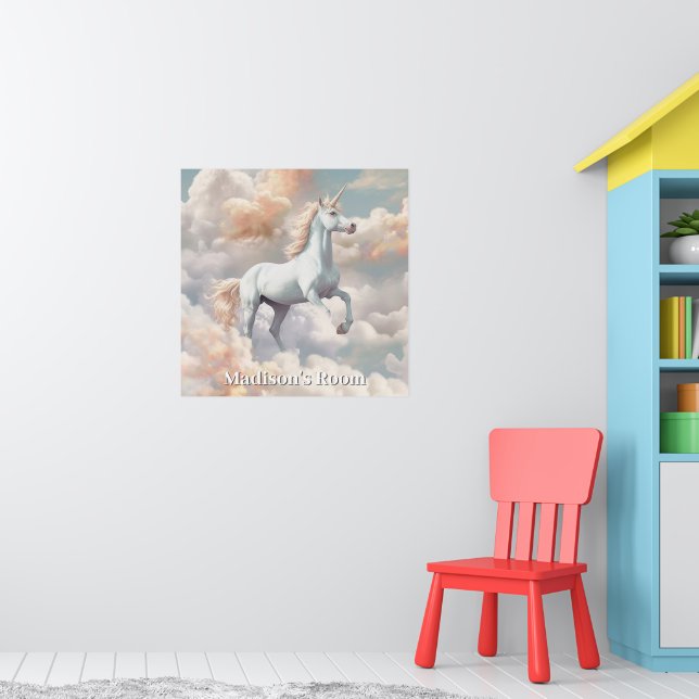 Affiche Texte personnalisé belle licorne (Pépinière 1)