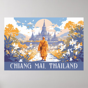 Affiche Texte personnalisé Chiang Mai Thaïlande