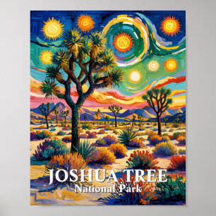 Affiche Texte personnalisé Joshua Tree Van Gogh Désert col