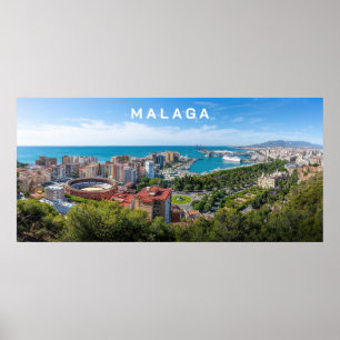 Affiche Texte Personnalisé Malaga Espagne Areal Photo