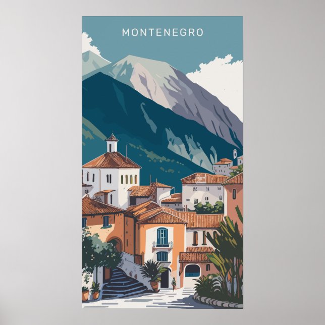 Affiche Texte personnalisé Monténégro (Devant)