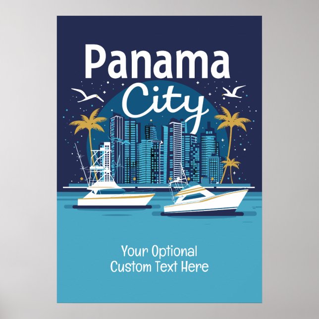 Affiche Texte personnalisé Panama City (Devant)