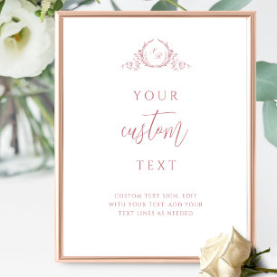 Affiche Texte personnalisé rose vierge avec signe Mariage 