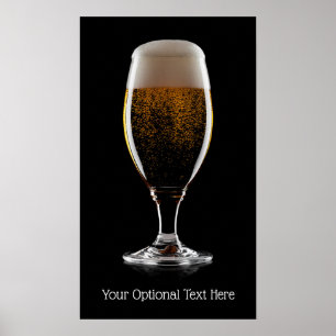 Affiche Texte personnalisé Verre de l'affiche de bière