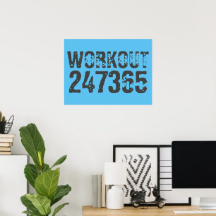 Affiche Texte usé et rayé Workout 247365 bleu
