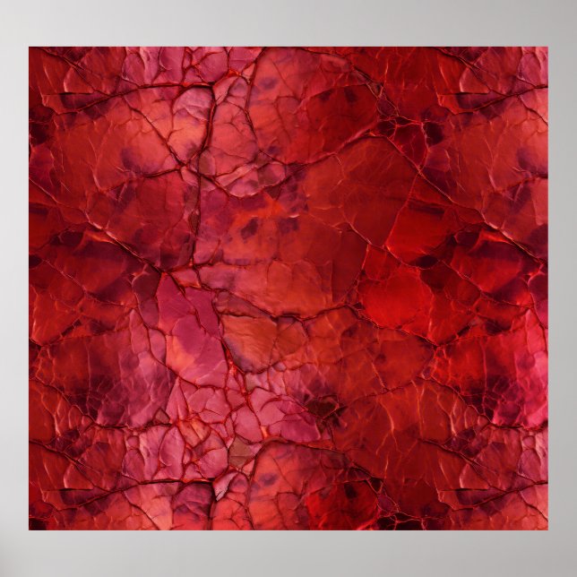 Affiche Textes, Cracks, Vains en rouge profond (Devant)