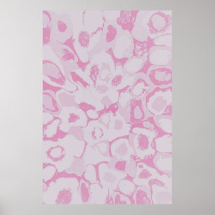 Affiche textile floral rose et blanc