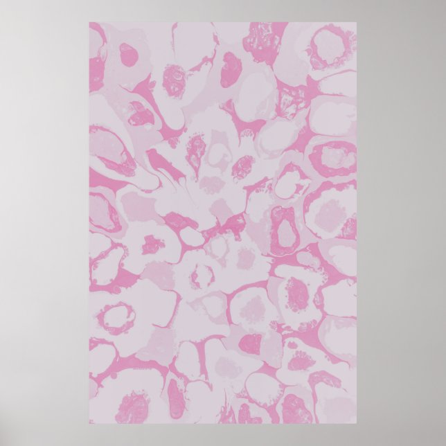 Affiche textile floral rose et blanc (Devant)