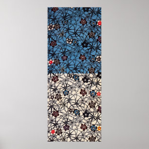 Affiche Textile japonais vintage de kimono (Bingata)