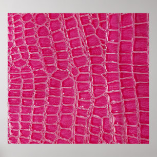 Affiche Texture à motif d'alligator rose
