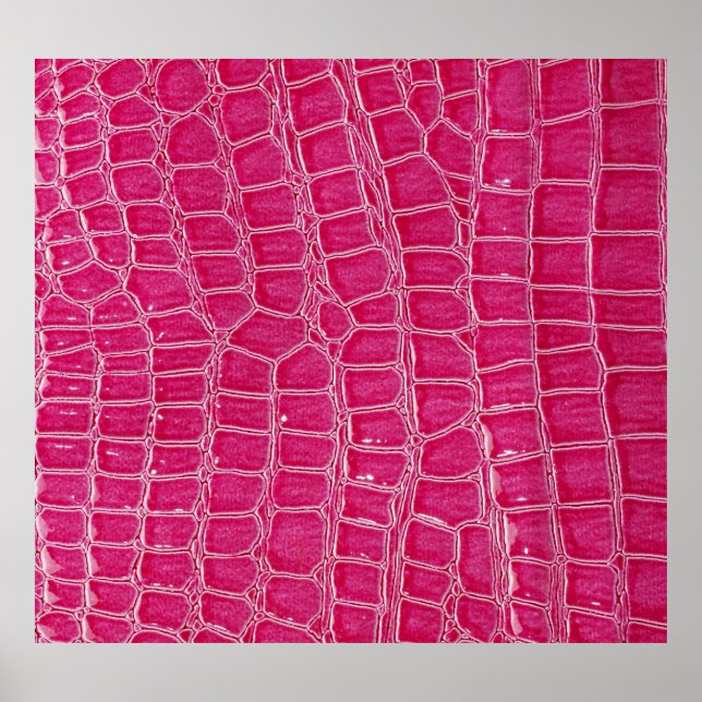 Affiche Texture à motif d'alligator rose (Devant)