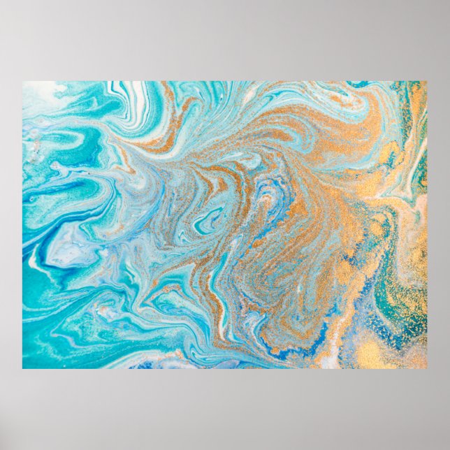 Affiche texture Abstraite en marbre bleu (Devant)