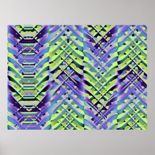 Affiche Texture Abstraite jaune et violet