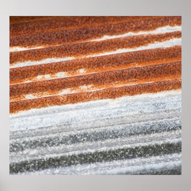 Affiche Texture ancienne surface de zinc rouillé (Devant)