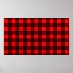 Affiche Texture Arrière - plan de tissu À damiers rouge
