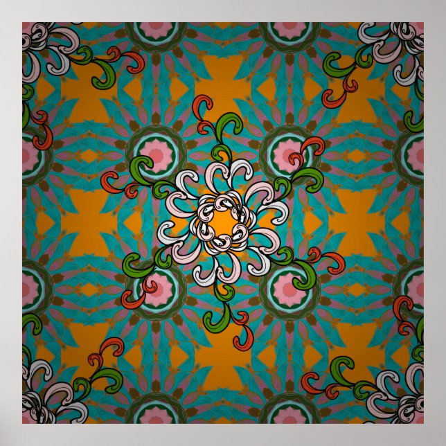 Affiche texture Arrière - plan, papier peint, thème floral (Devant)