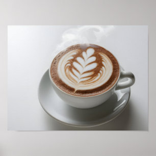 Affiche Texture artistique en mousse de latte sur cacao ch