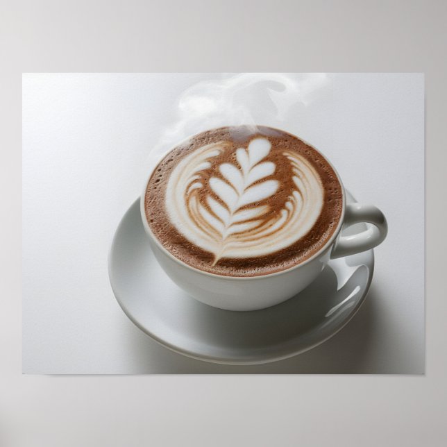 Affiche Texture artistique en mousse de latte sur cacao ch (Devant)