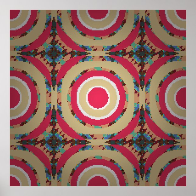 Affiche Texture beige, rose et bleue. ornement Abstrait. H (Devant)