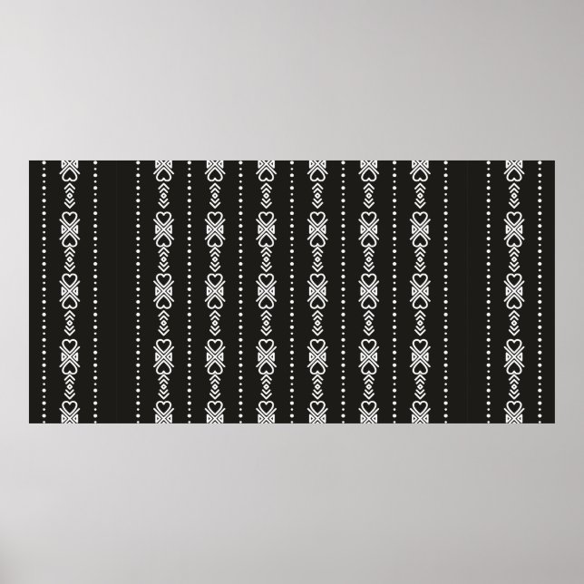 Affiche texture cardiaque aztèque Abstraite (Devant)