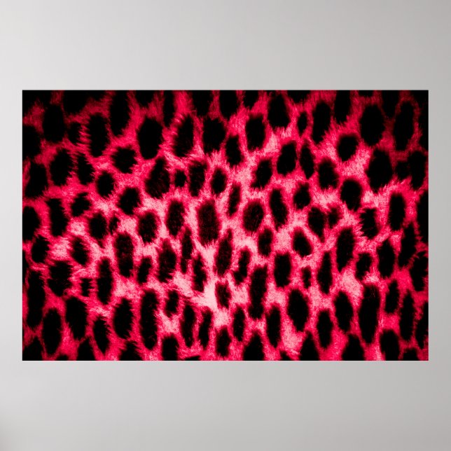 Affiche Texture cuir léopard aux couleurs noir et rouge (Devant)