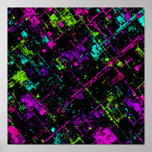 Affiche Texture Cyberpunk Électrique : Signal Néon Sans Co