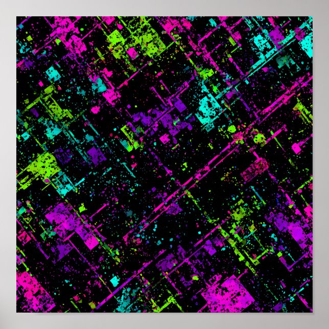 Affiche Texture Cyberpunk Électrique : Signal Néon Sans Co (Devant)
