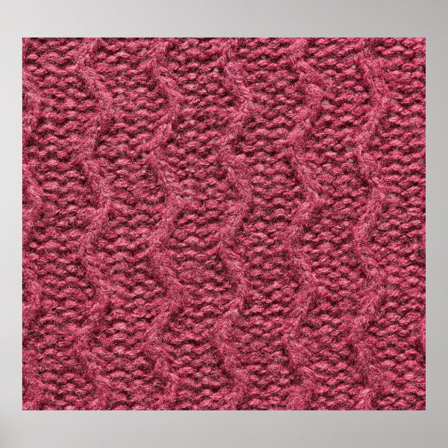 Affiche Texture de chandail en nappe, cerise pourpre. (Devant)