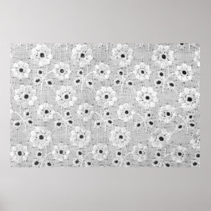 Affiche Texture de dentelle fine en tissu blanc avec éléga