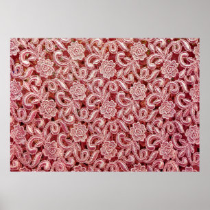 Affiche Texture de dentelle rose fine avec vin magnifique 