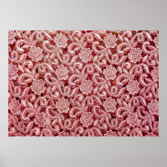 Affiche Texture de dentelle rose fine avec vin magnifique  (Devant)