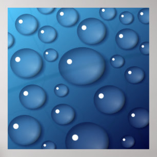 Affiche Texture de goutte d'eau bleue